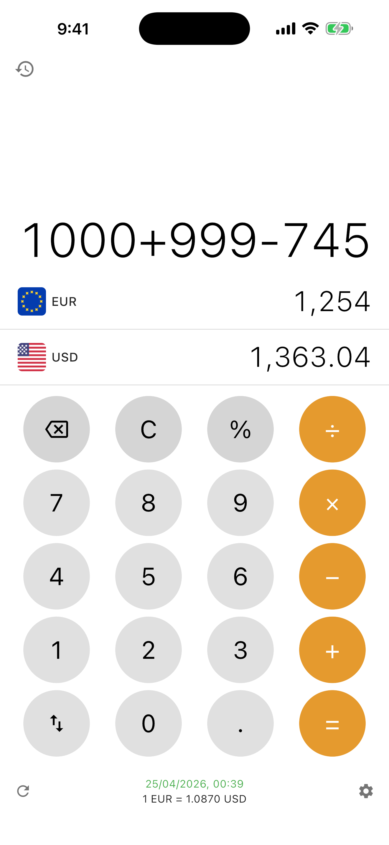 Calculator-first converter