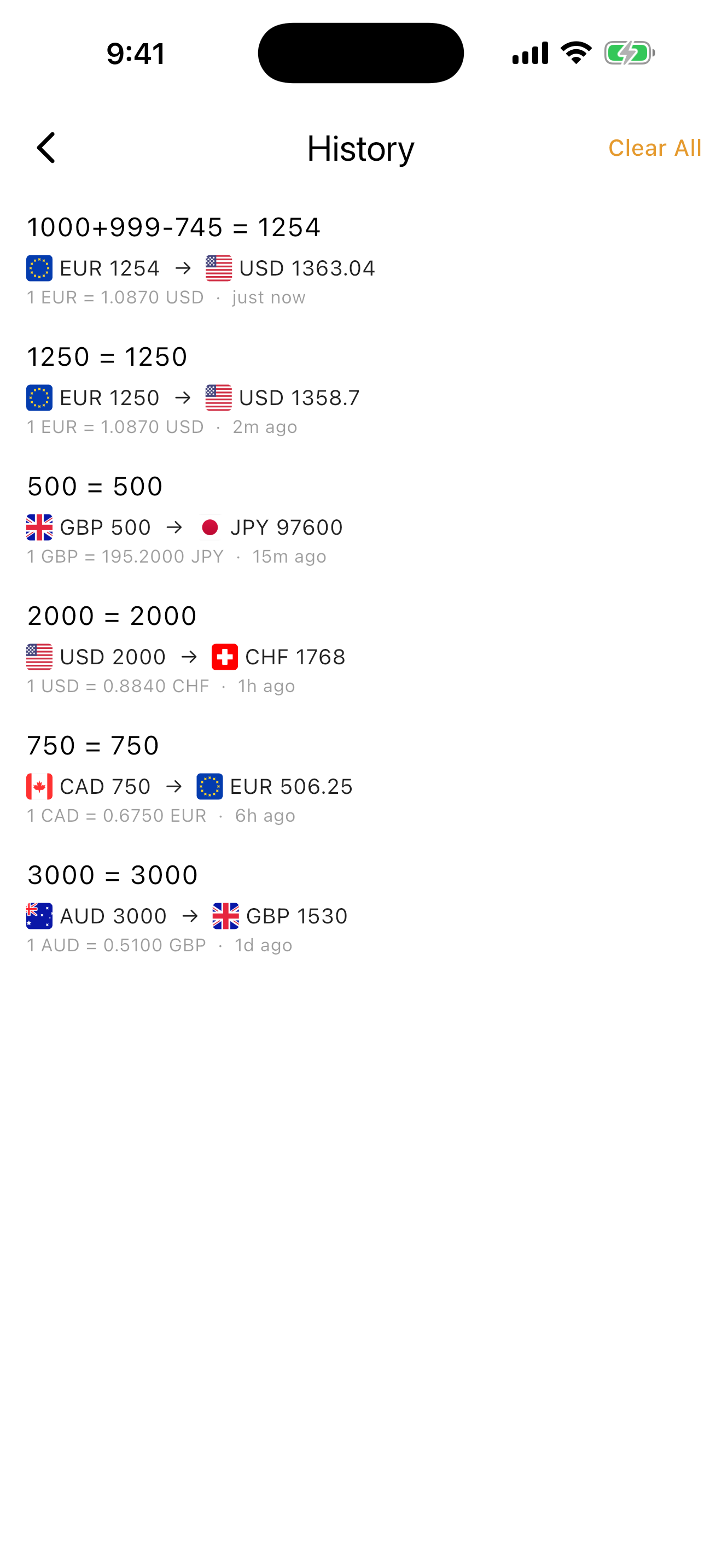Conversion history